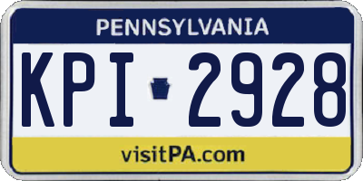 PA license plate KPI2928