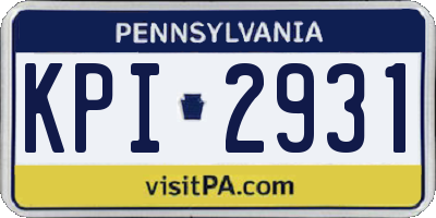 PA license plate KPI2931