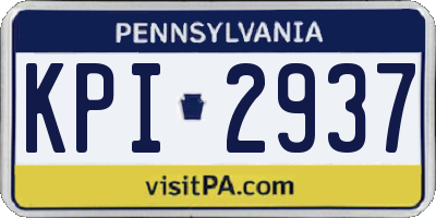 PA license plate KPI2937