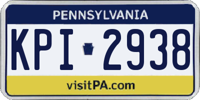 PA license plate KPI2938