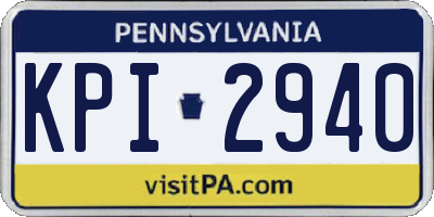 PA license plate KPI2940