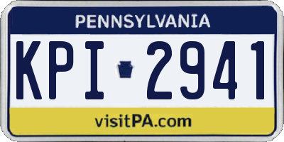 PA license plate KPI2941