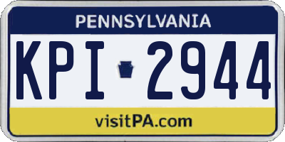 PA license plate KPI2944