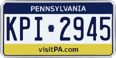 PA license plate KPI2945