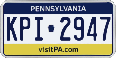 PA license plate KPI2947