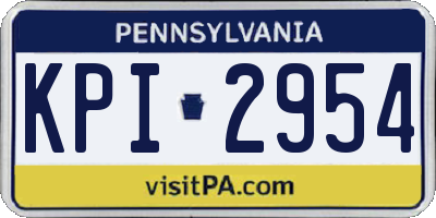 PA license plate KPI2954