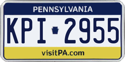 PA license plate KPI2955