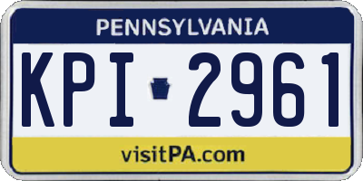 PA license plate KPI2961