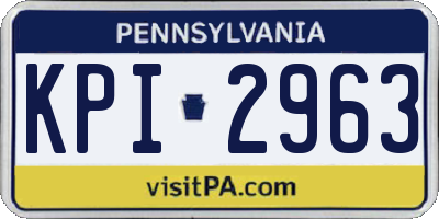 PA license plate KPI2963
