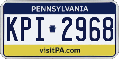 PA license plate KPI2968