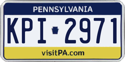 PA license plate KPI2971