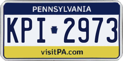 PA license plate KPI2973