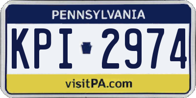 PA license plate KPI2974
