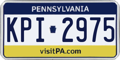 PA license plate KPI2975