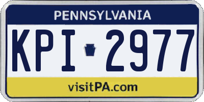 PA license plate KPI2977