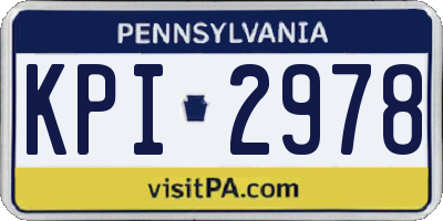 PA license plate KPI2978