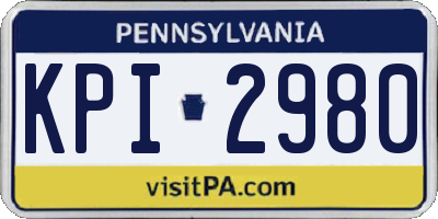 PA license plate KPI2980
