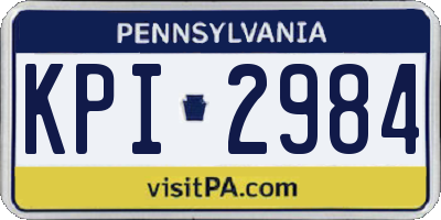 PA license plate KPI2984