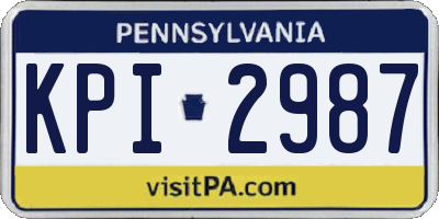PA license plate KPI2987