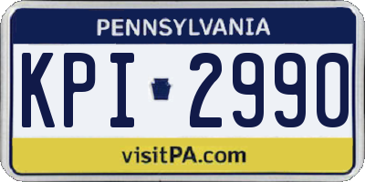 PA license plate KPI2990