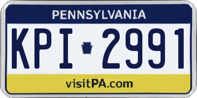 PA license plate KPI2991