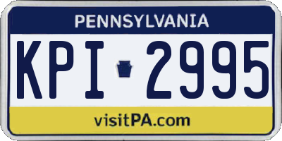PA license plate KPI2995