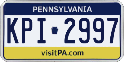 PA license plate KPI2997