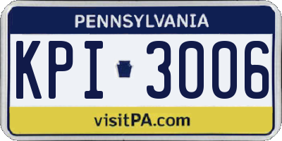 PA license plate KPI3006