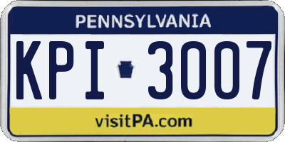 PA license plate KPI3007