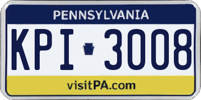PA license plate KPI3008