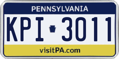 PA license plate KPI3011