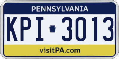PA license plate KPI3013