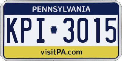 PA license plate KPI3015