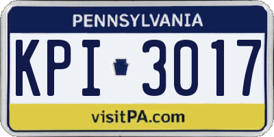 PA license plate KPI3017
