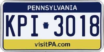 PA license plate KPI3018
