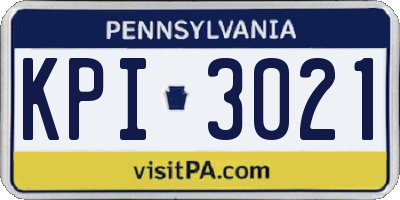 PA license plate KPI3021