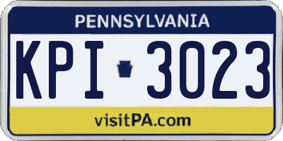 PA license plate KPI3023