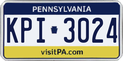 PA license plate KPI3024