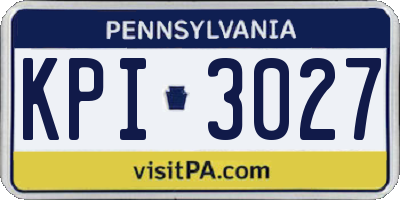 PA license plate KPI3027