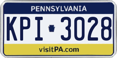 PA license plate KPI3028