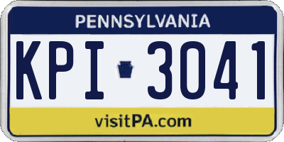 PA license plate KPI3041