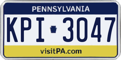 PA license plate KPI3047