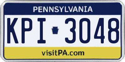 PA license plate KPI3048