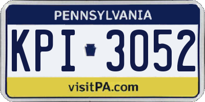 PA license plate KPI3052