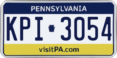 PA license plate KPI3054