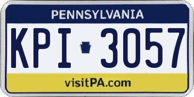 PA license plate KPI3057
