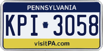 PA license plate KPI3058