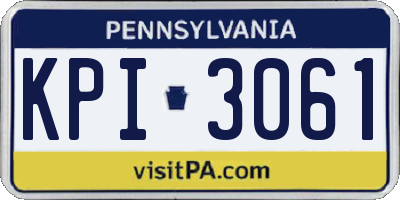 PA license plate KPI3061