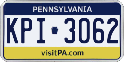 PA license plate KPI3062