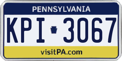 PA license plate KPI3067